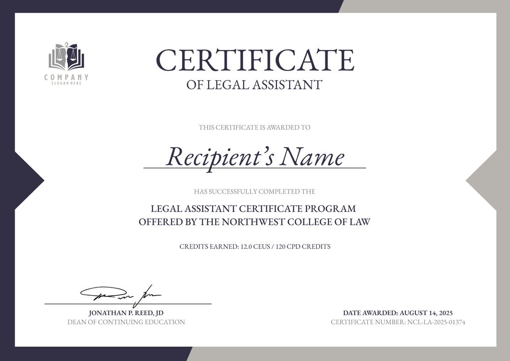 Free Paralegal Certificate Template – Landscape Free Paralegal Certificate Template – Landscape