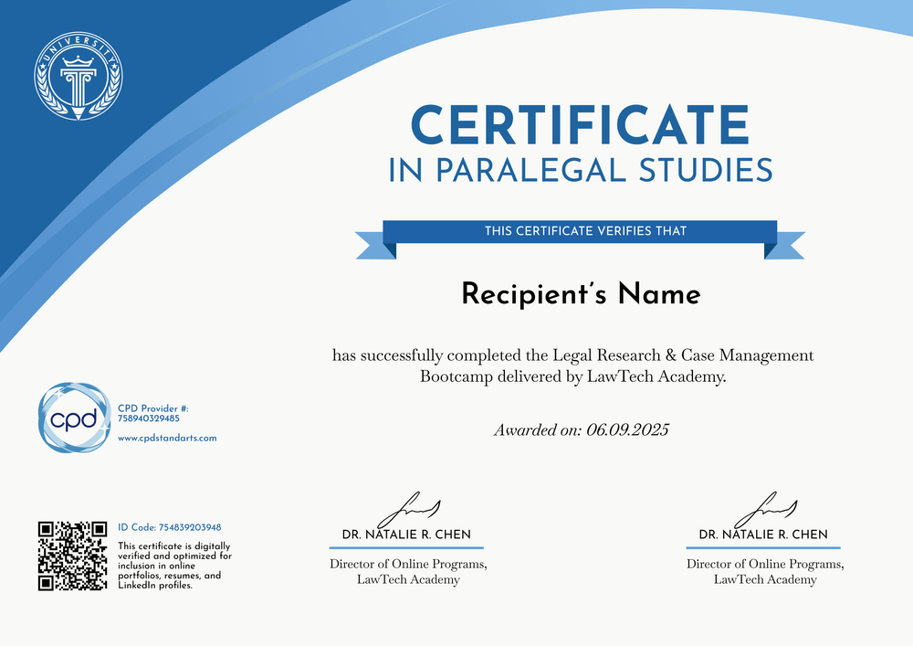 Free & Editable Paralegal Certificate Template – Landscape Free & Editable Paralegal Certificate Template – Landscape