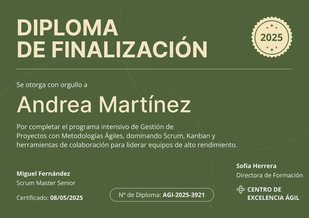 Plantilla certificado de finalización minimalista y moderna - Horizontal Plantilla certificado de finalización minimalista y moderna - Horizontal