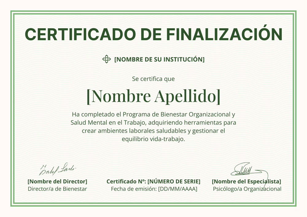 Plantilla certificado de finalización simple y editable – Horizontal Plantilla certificado de finalización simple y editable – Horizontal