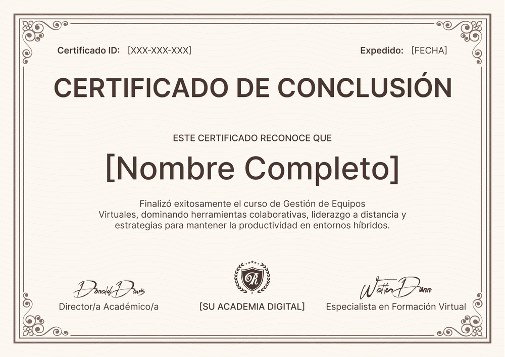 Plantilla certificado de finalización elegante y formal – Horizontal Plantilla certificado de finalización elegante y formal – Horizontal