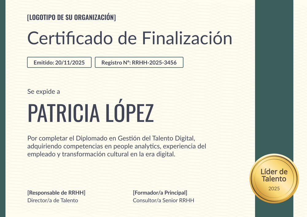 Plantilla certificado de finalización inspiradora y profesional – Horizontal Plantilla certificado de finalización inspiradora y profesional – Horizontal