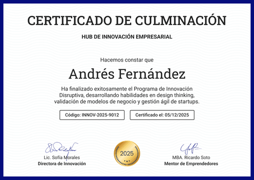 Plantilla certificado de finalización clásica – Horizontal Plantilla certificado de finalización clásica – Horizontal