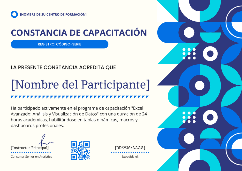 Modelo de certificado de capacitación abstracto y moderno – Horizontal Modelo de certificado de capacitación abstracto y moderno – Horizontal