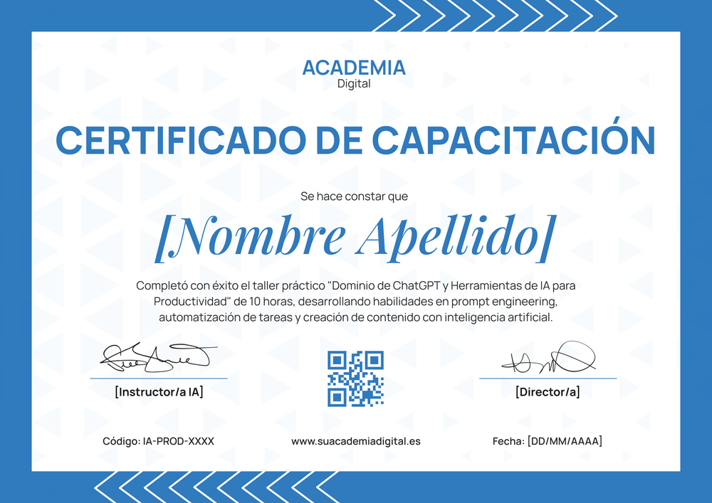 Modelo de certificado de capacitación clásico y simple - Horizontal Modelo de certificado de capacitación clásico y simple - Horizontal