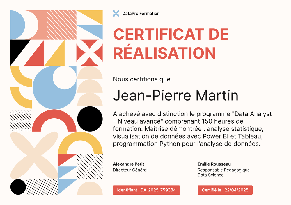 Modèle certificat achèvement moderne – Paysage Modèle certificat achèvement moderne – Paysage