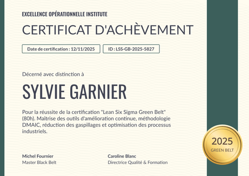 Certificat achèvement modèle – Paysage Certificat achèvement modèle – Paysage