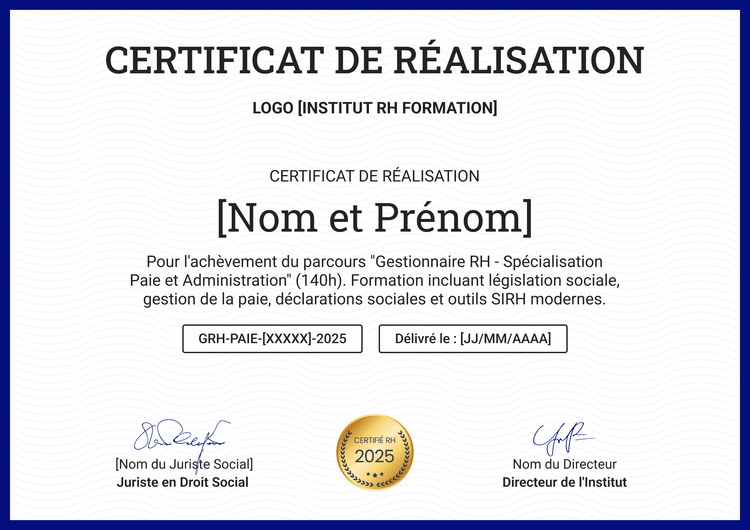 Modèle certificat de formation professionnel et intemporel Modèle certificat de formation professionnel et intemporel