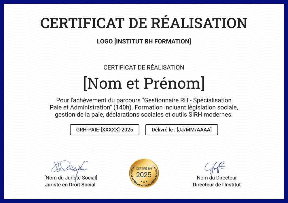 Certificat achèvement modèle – Paysage Certificat achèvement modèle – Paysage