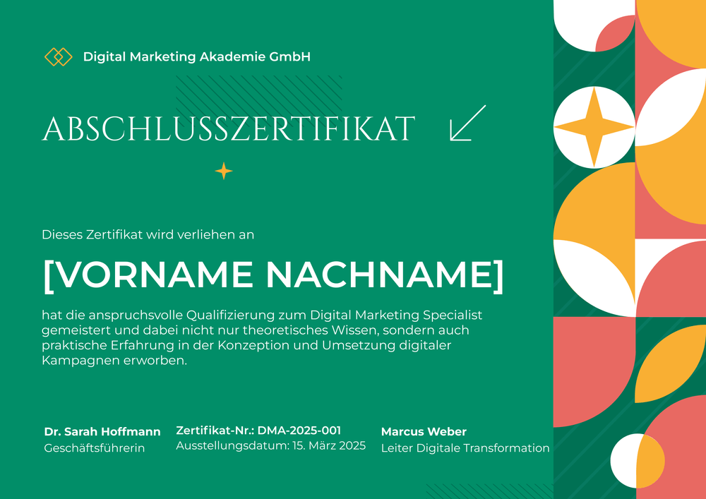 Moderne Abschlusszertifikat Vorlage – Querformat Moderne Abschlusszertifikat Vorlage – Querformat