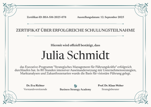 Elegante Schulungszertifikat Vorlage – Querformat Elegante Schulungszertifikat Vorlage – Querformat
