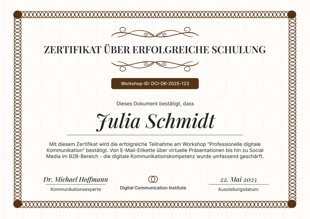 Detaillierte Schulungszertifikat Vorlage – Querformat Detaillierte Schulungszertifikat Vorlage – Querformat