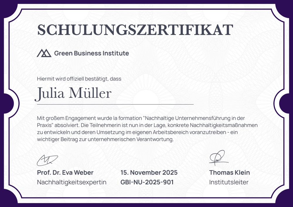 Saubere professionelle Schulungszertifikat Vorlage – Querformat Saubere professionelle Schulungszertifikat Vorlage – Querformat