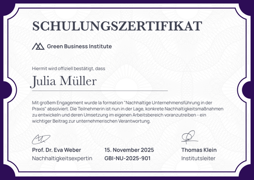 Saubere professionelle Schulungszertifikat Vorlage – Querformat Saubere professionelle Schulungszertifikat Vorlage – Querformat
