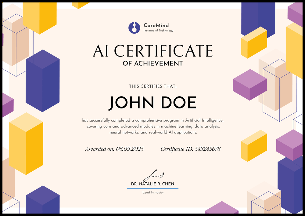 Free Professional AI Certificate Template – Landscape Free Professional AI Certificate Template – Landscape