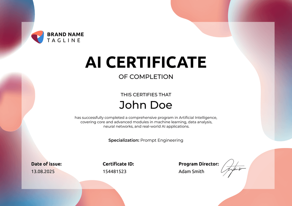Free AI Certificate Template – Landscape Free AI Certificate Template – Landscape