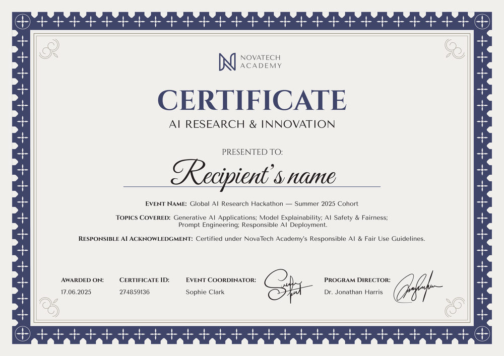 Free Professional AI Certificate Template – Landscape Free Professional AI Certificate Template – Landscape