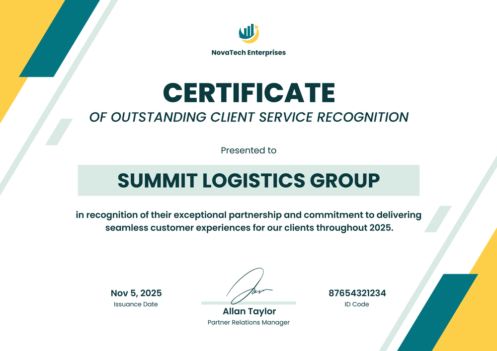 Customer Service Certificate Template – Landscape Customer Service Certificate Template – Landscape