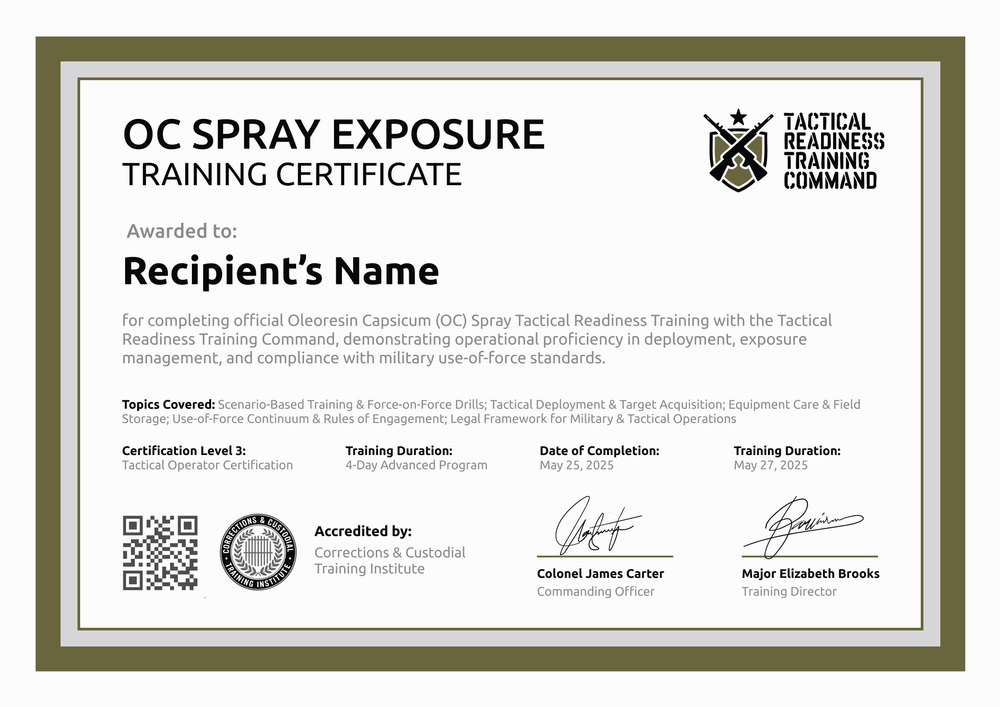Free OC Spray Certificate Template - Landscape Free OC Spray Certificate Template - Landscape