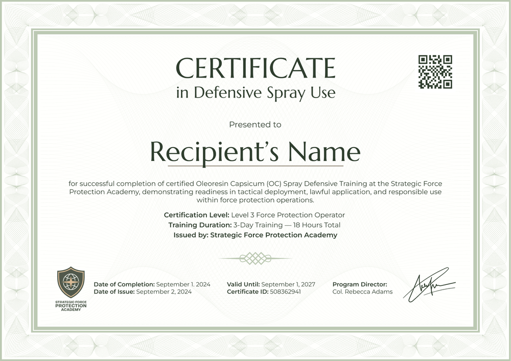 Free OC Spray Certificate Template – Landscape Free OC Spray Certificate Template – Landscape