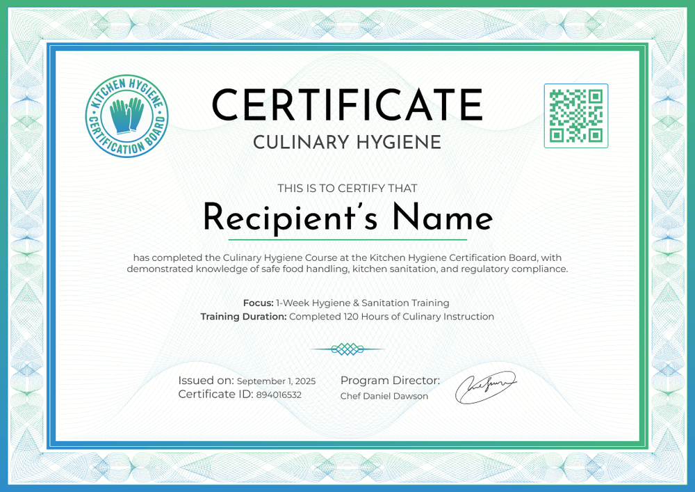 Green Culinary Certificate Template – Landscape Green Culinary Certificate Template – Landscape
