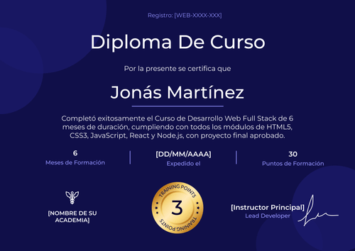 Modelo de certificado de curso majestuoso – Horizontal Modelo de certificado de curso majestuoso – Horizontal
