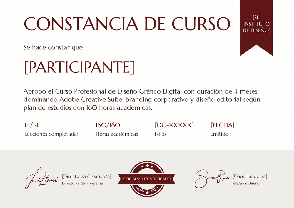 Modelo de certificado de curso sobrio – Horizontal Modelo de certificado de curso sobrio – Horizontal