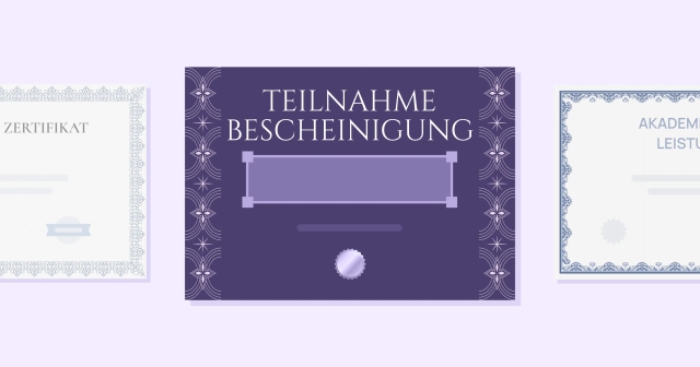 Blanko Zertifikat Vorlagen zum Ausfüllen
