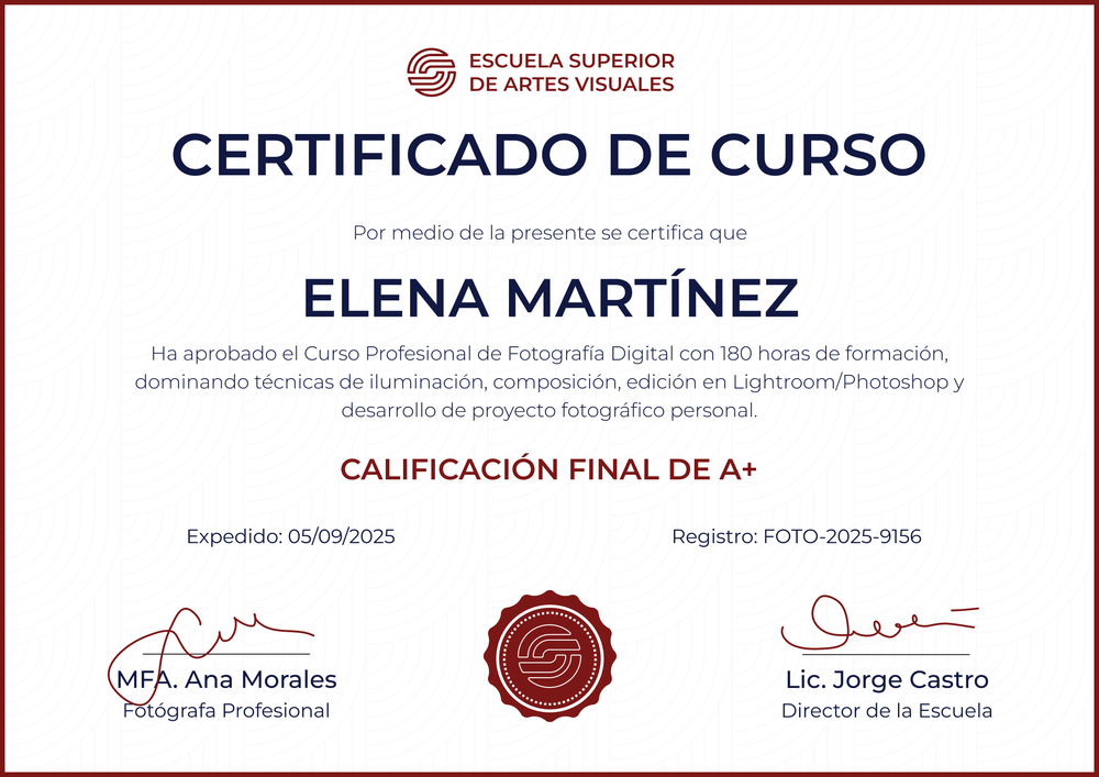 Modelo de certificado de curso minimalista – Horizontal Modelo de certificado de curso minimalista – Horizontal