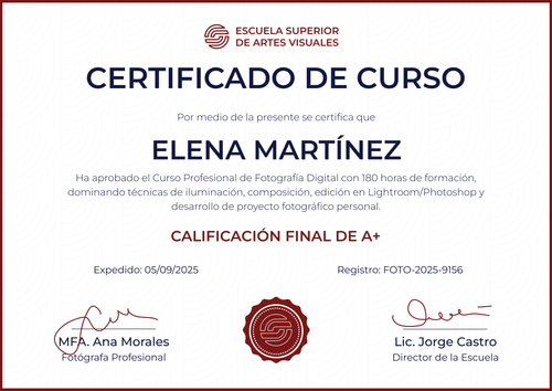 Modelo de certificado de curso minimalista – Horizontal Modelo de certificado de curso minimalista – Horizontal