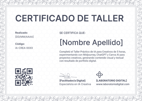 Diploma y modelo de certificado de taller elegante y profesional - Horizontal Diploma y modelo de certificado de taller elegante y profesional - Horizontal