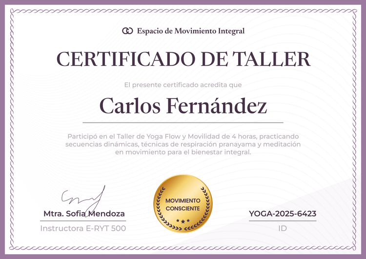Modelo de certificado de taller personalizado y profesional Modelo de certificado de taller personalizado y profesional