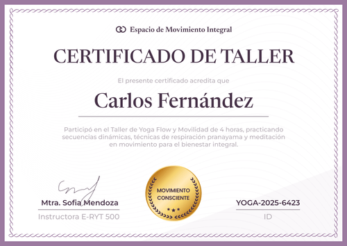 Edita modelo de certificado de taller personalizado y profesional Word - Horizontal Edita modelo de certificado de taller personalizado y profesional Word - Horizontal