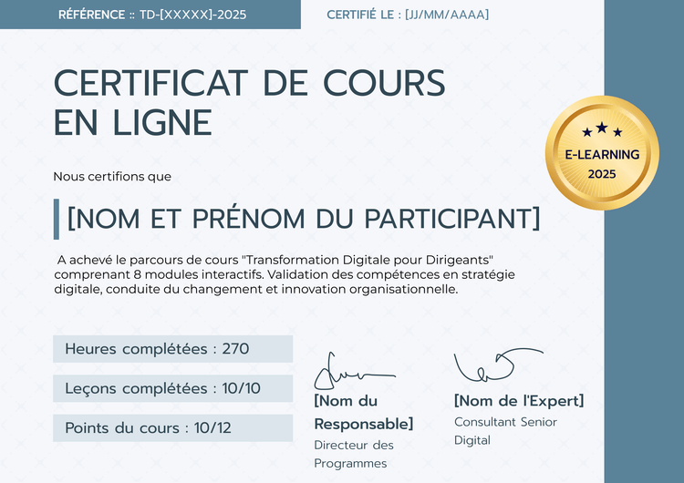 Modèle certificat de cours polyvalent et professionnel Modèle certificat de cours polyvalent et professionnel