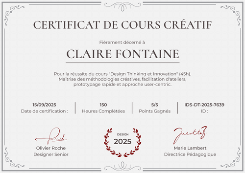 Modèle gratuit de certificat de cours pour ateliers et séminaires - Paysage Modèle gratuit de certificat de cours pour ateliers et séminaires - Paysage