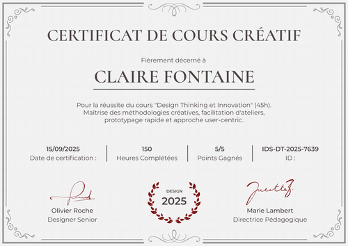 Modèle gratuit de certificat de cours pour ateliers et séminaires - Paysage Modèle gratuit de certificat de cours pour ateliers et séminaires - Paysage