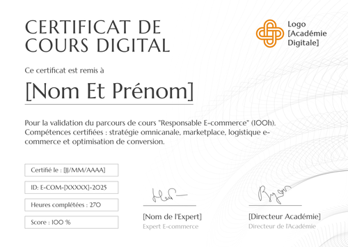 Modèle certificat de cours esthétique – Paysage Modèle certificat de cours esthétique – Paysage