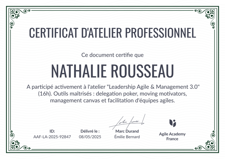 Certificat atelier traditionnel et professionnel Certificat atelier traditionnel et professionnel