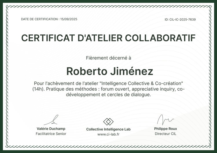 Certificat atelier sobre et professionnel Certificat atelier sobre et professionnel
