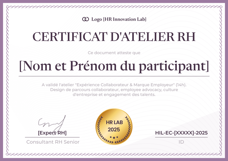 Certificat atelier distinctif et professionnel Certificat atelier distinctif et professionnel