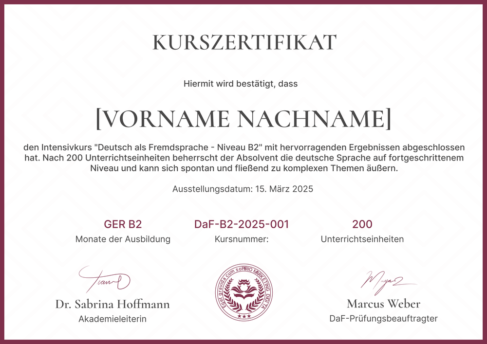 Klassische Kurszertifikat Vorlage – Querformat Klassische Kurszertifikat Vorlage – Querformat