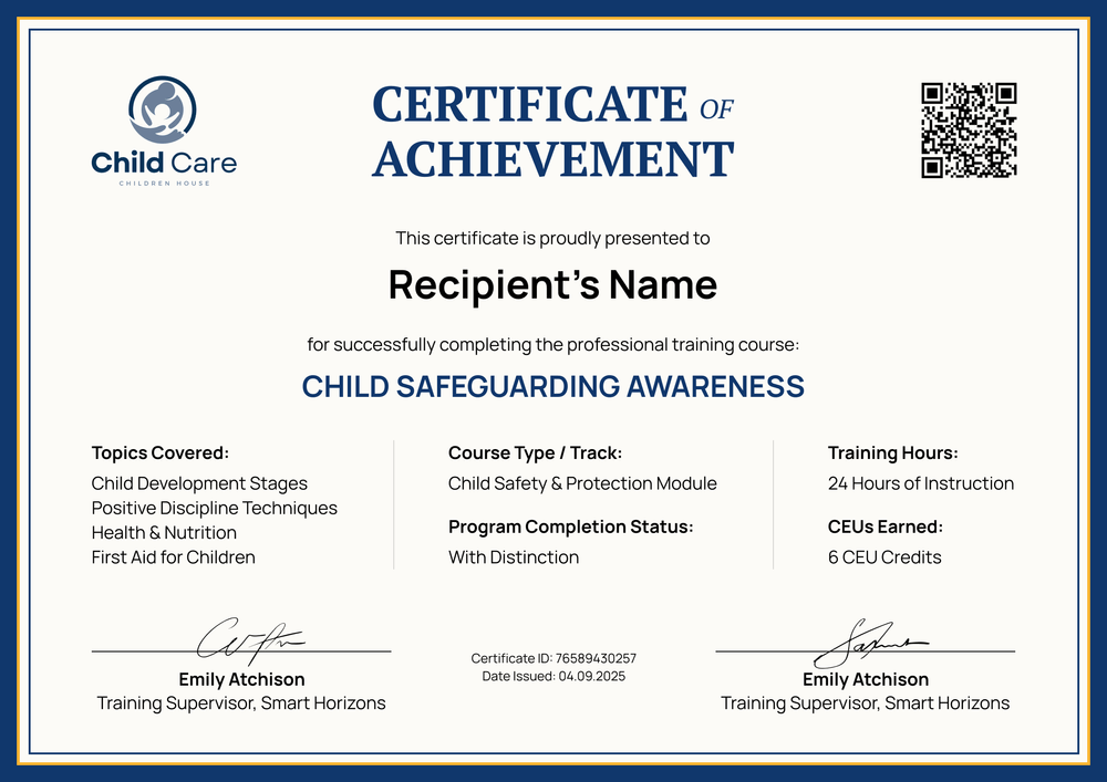 Free Child Care Certificate Template – Landscape Free Child Care Certificate Template – Landscape