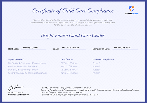 Clean Child Care Certificate Template – Landscape Clean Child Care Certificate Template – Landscape