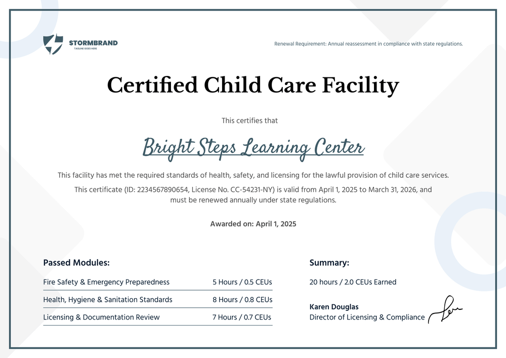 Polished Child Care Certificate Template – Landscape Polished Child Care Certificate Template – Landscape