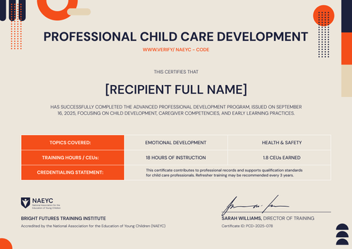 Online Editable Child Care Certificate Template – Landscape Online Editable Child Care Certificate Template – Landscape