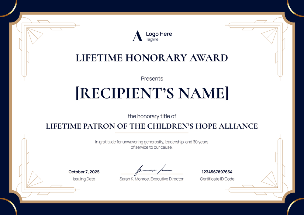 Bold Honorary Certificate Template — Landscape Bold Honorary Certificate Template — Landscape