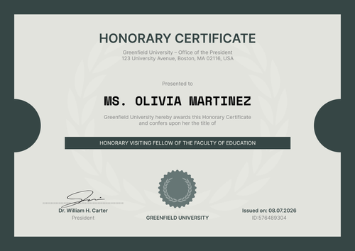Trusted Honorary Certificate Template for Awards - Landscape Trusted Honorary Certificate Template for Awards - Landscape