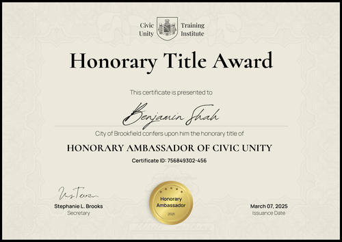 Personalize Formal Honorary Certificate Templates with Certifier - Landscape Personalize Formal Honorary Certificate Templates with Certifier - Landscape