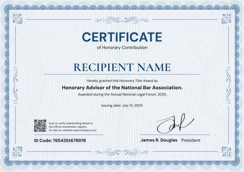 Elegant Honorary Certificate Template – Landscape Elegant Honorary Certificate Template – Landscape