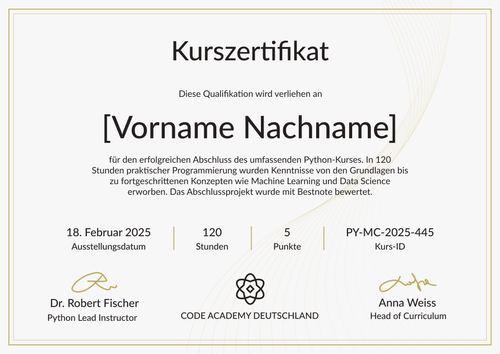 Kurszertifikat Vorlage – Querformat Kurszertifikat Vorlage – Querformat